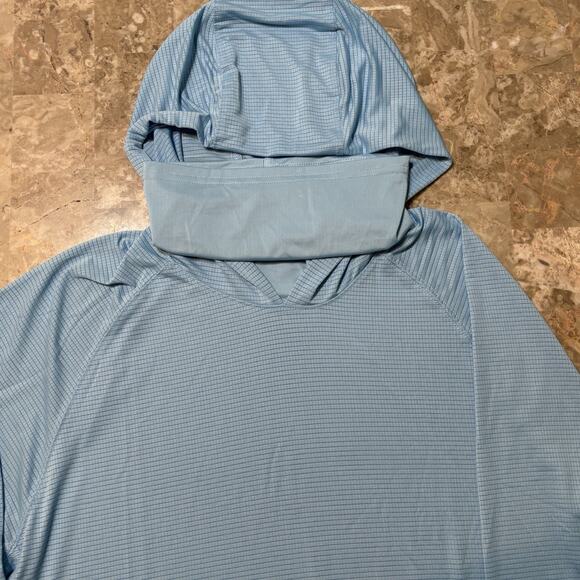 Huk Hoodie Mens Large Blue A1A Long Sleeve Hooded Masked UPF Performance - Picture 1 of 9